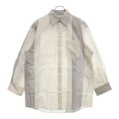 MARNI (マルニ) 18SS フロントポケット ストライプ パッチワーク 長袖シャツ ブルー/ホワイト M05DL0107 STN778のサムネイル