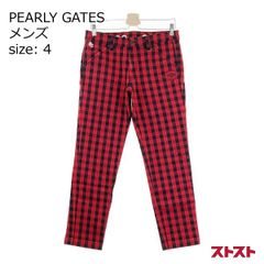PEARLY GATES サイズ4 M ストレッチパンツ チェック柄 ネイビー系