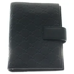 GUCCI (グッチ) グッチシマ 手帳カバー レザー ブラック 115241
