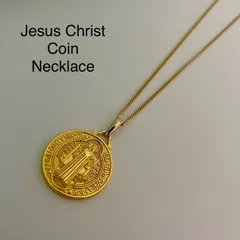 キリストコインネックレス　マリアネックレス　　コインネックレス　ゴールド　シルバー　男女兼用　高品質