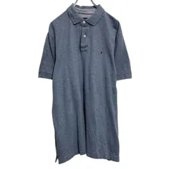 TOMMY HILFIGER 半袖 ロゴポロシャツ トミーフィルフィガー グレー L ボタン 古着卸 アメリカ仕入 a703-5747