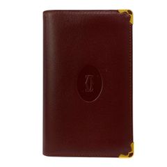 カルティエ 288E97514 マストライン 財布 二つ折り財布 折財布 カード入れ 札入れ レザー ボルドー  Cartier