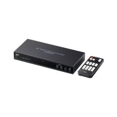 Sanwa Supply 4-Screen Video Wall Controller, 4K Compatible, Black VGA-PHD4VWC