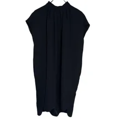 C399 ENFOLD エンフォルド ワンピース チュニック オーバー ブラック シンプル 無地 カジュアル レディース 38