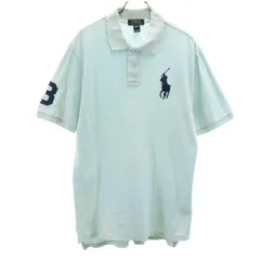 POLO RALPH LAUREN ポロラルフローレン ビッグポニー刺繍 半袖 ポロシャツ XL 18-20 グレー 鹿の子 キッズ 古着