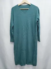 ◇ ⊆ URBAN RESEARCH ROSSO ウール 長袖 膝下丈 ニット ワンピース サイズF ターコイズグリーン レディース E  【1507010006989】