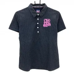 アドミラル 半袖ポロシャツ ネイビー×白 ドット ロゴプリント  レディース L ゴルフウェア Admiral