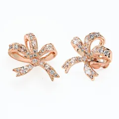 新品 スワロフスキー SWAROVSKI ピアス Volta リボン スタッドピアス クリア ローズゴールド 5647572 ジュエリー アクセサリー