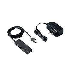 エレコム USBHUB2.0 AN4Sシリーズ ACアダプタ付 セルフパワー 4ポート ブラック U2H-AN4SBK （1点）