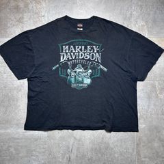 HARLEY DAVIDSON  00s  Tシャツ  4XL size  ブラック  黒  ハーレーダビッドソン  フロリダ  オーバーサイズ  ハーレー  バイク  グリーン  緑  古着