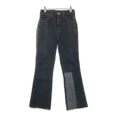WRANGLER ラングラー  パッチワーク  フレア デニムパンツ  ネイビー系 S [240101410798] レディース