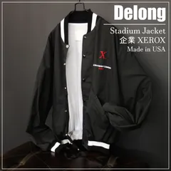 80sUSA製DeLONG古着ナイロンスタジャンレーシングジャケット黒ビンテージ 80sUSA製DeLONG古着ナイロンスタジャンレーシングジャケット黒