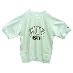 X09154 半袖スエット Champion チャンピオン REVERSE WEAN 半袖トレーナー メンズ 水色 トップス Lサイズ 綿100% カジュアル ファッション