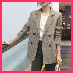 【スタッフおすすめ！】 グレンチェック ジャケット レディース秋 着やせ 羽織り長袖/レトロ ジャケット/アウター春 秋 冬 テーラードジャケット オフィスカジュア おすすめ おしゃれ　かわいい　人気 6ZMREN-007
