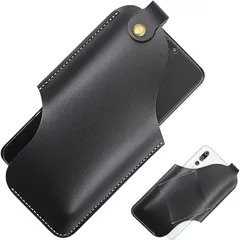 CHASO スマホベルトホルダー ホルスター 携帯ケース ウエストポーチ ベルトループ(ブラック)