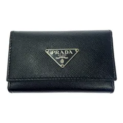 【中古】【箱付き】 PRADA プラダ サフィアーノレザー 6連 キーケース ブラック 372574 キーケース