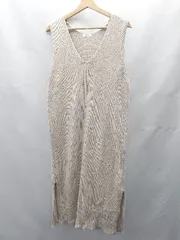 ◇ ⊇ LOWRYS FARM ローリーズファーム ニット素材 ノースリーブ ロング丈 ワンピース サイズ F ベージュ系 レディース E  【1411280035733】