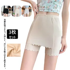 ペチコート ペチパンツ ショートレギンス レディース レギンス Yラインカバー3枚組！ リブ フリル 3分丈パンツ 5分丈パンツ 透け防止 スパッツ ymPv638
