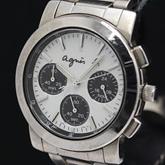 ☆アニエスベー メンズ クロノグラフ クォーツSEIKO シルバー 