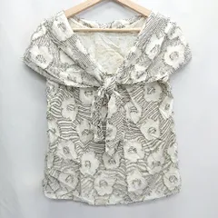 ◇ ⊂ IENA イエナ 花柄 ボーダー - ノースリーブブラウス 表記なし アイボリー ブラック レディース E  【1409240013792】