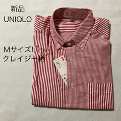 UNIQLO OLD 15"-メンズ　 EFCブロード長袖シャツ　クレイジーパターン　M サイズ　15 レッド　新品未使用　新品タグ付き！
