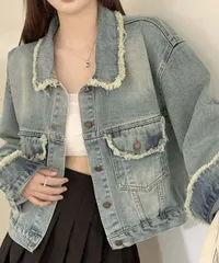 フリンジデニムジャケット デニムブルゾン