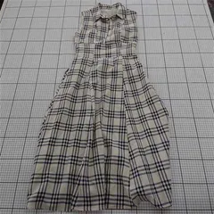 ◇ ⊂ トッコ クローゼット チェック柄 ロング丈 ノースリーブ ワンピース サイズM アイボリー系 レディース E  【1509180012555】