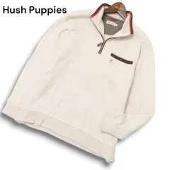Hush Puppies ハッシュパピー 秋冬 ロゴ刺繍★ ハーフジップ ニット トレーナー Sz.L メンズ