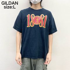ギルダン GILDAN Tシャツ カレッジ ロゴ プリント 半袖 L ダークネイビー