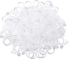 【在庫処分】サムコス ノンホールピアス 約50ペア100個 クリア カン付き クリップ式 バネ式 樹脂製 半透明で目立ちづら イヤリングパーツ 耳穴なし ノンホールコンバーター アクセサリーパーツ 手作り DIY用