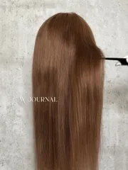 人毛100%フルウィッグ｜アッシュブラウン⑴｜耳が出せる・自然なもみあげ｜スーパーロング