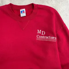 90年代 USA製 RUSSELL ATHLETIC ラッセル スウェットシャツ 企業ロゴ刺繍 メンズL 【SS2506】