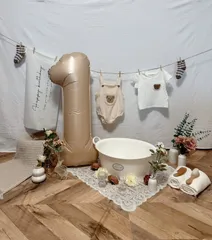 新品未使用 ナンバー バルーン 誕生日 装飾 キャメル 40インチ