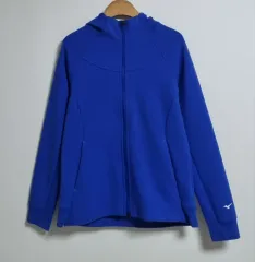 計測 XS ( 44 ) mizuno(ミズノ) 青 ジップアップパーカー フード付き