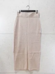 【タグ付き 未使用品】BLACK by moussy ブラックバイマウジー ニットロングスカート サイドスリット ウール混 ベージュ 2サイズ 070BA071-0230