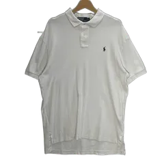 90's vintage 90年代 ヴィンテージ Polo by Ralph Lauren ポロバイラルフローレン ポニー刺繡 半袖 ポロシャツ ワンポイント刺繡 オーバーサイズ ビックシルエット SRILANKA製 Lサイズ ホワイト