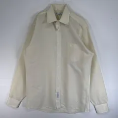 古着 クリスチャンディオール Christian Dior 長袖シャツ ロゴ 刺繍 胸ポケ M  ホワイト系 ストライプ メンズ