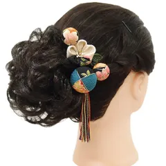 髪飾り 成人式 つまみ細工 振袖 前撮り 袴 花 浴衣 夏祭り 花火大会 3点セット 水色 黒 浴衣 かんざし 卒業式 フォーマル 髪型 No.9-3808