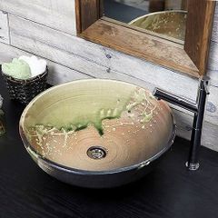信楽焼 手洗い鉢 洗面ボウル 陶器 直径43.5cm 大型サイズ 古信楽手洗い鉢 tr-4050