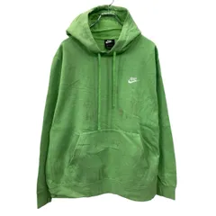 NIKE 無地 スウェット パーカー XL ライムグリーン ナイキ 裏起毛 ワンポイント刺繍ロゴ 古着卸 アメリカ仕入 a709-5018