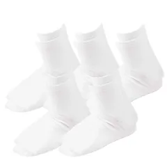 ジュニア‐スクールソックス‐靴下 まとめ買い‐5足‐10足 白-黒-紺-無地-伸縮性-柔軟性 新学期-新入学‐通学-制服 中学生-高校生-男女 SweetBaku (白５) [白５] [Free Size]