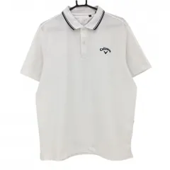 ★特価★キャロウェイ 半袖ポロシャツ 白×ネイビー サッカー生地 メンズ 3L ゴルフウェア 2023年モデル 大きいサイズ Callaway