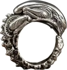 uz alotfactory 指輪 メンズ ステンレス エイリアン スカルリング パンク系 カッコいい 男性指輪 お守り 地雷