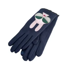 未使用品 ケイトスペード KATE SPADE ウサギ カシミヤ混 スマホ対応 手袋 21~22cm ネイビー 紺 レディースのサムネイル