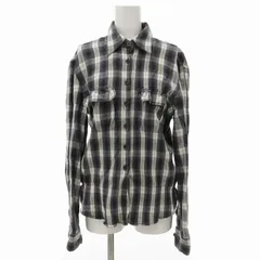 アルマーニ ジーンズ ARMANI JEANS ヴィンテージ フランネルシャツ チェック 長袖 M グレー /TZ 0804 ■SHのサムネイル