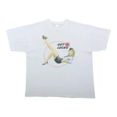 LUCKY STRIKE ピンナップガール プリントTシャツ クリーム色 メンズ