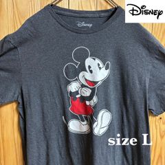 【古着】Disney(ディズニー)半袖Tシャツ L グレー USA製 ヴィンテージ ミッキーマウス アメリカ古着