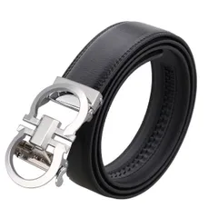 ベルト 【黒】【銀∞】帯カット可能  穴なし 無段階調整ベルト ゴルフベルト 人気 オートロック メンズ 革 本革 PU 貼り合わせ ジーンズ ビジネス カジュアル おしゃれ 20代 30代 40代 50代 60代 70代