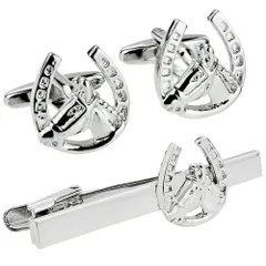 馬 馬蹄 カフス ネクタイピン セット