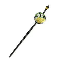 かんざし 髪飾り 成人式 赤 振袖 前撮り 袴 花 黒 ゴールド 白 水色 桜 さくら 平打ち簪 平打ちかんざし 一本差し 蒔絵 日本製 No.10-2760